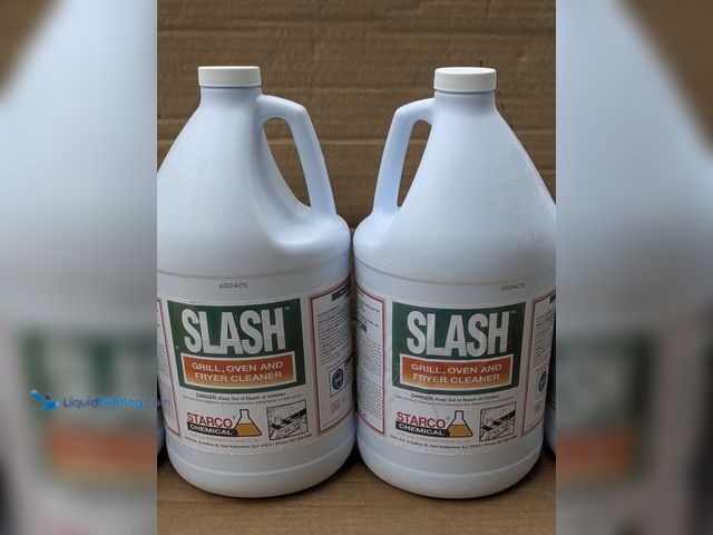 Lot 49-1972688 - 2 New Cleaning solution SLASH Grill, Oven, and Fryer Cleaner 2 - 1 gallon Plastic Bottles