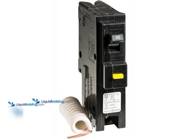 Lot 49-5581966 - Square D Homeline 20-Amp Single-Pole GFCI Circuit Breaker Model # HOM120GFICP NEW.