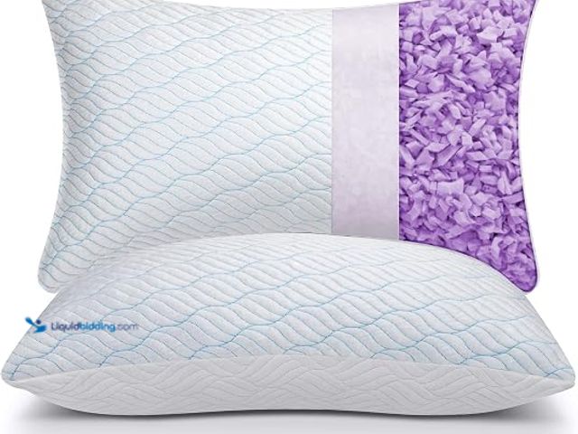 Lot 49-2025625 - (2-Pack) WISHSMILE Cooling Shredded Memory Foam Pillows, Standard Size, Model # B09Z2TX2PC, MSRP $45...