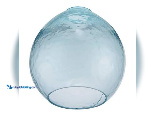 Lot 49-5539962 - QTY 3 - 7.16 in. Blue Tint Bubble Glass Globe Pendant Lamp Shade With 2.25 in. Lip Fitter. Model # 8...