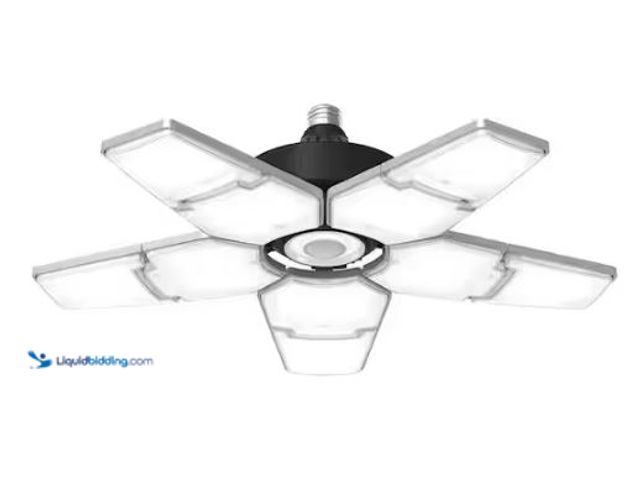 Lot 49-1569437 - BEYOND BRIGHT 40-Watt Motion-Activated LED Garage Light with 10-Adjustable Panels, 372 LED Bulbs, Mo...