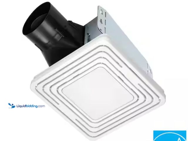 Lot 49-1631360 - Broan-NuTone Roomside Series, White, 50 CFM, No Cut- Roomside Installation Bathroom Fan with Light, ...