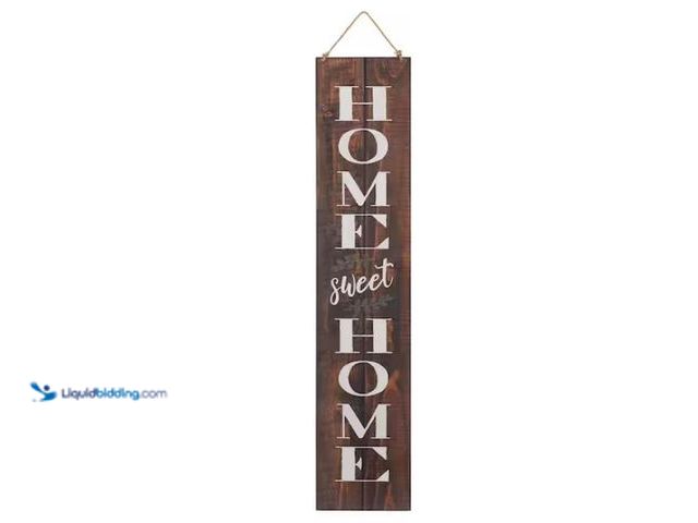 Lot 49-1519057 - Hampton Bay 47.5 in. Hello Spring/Home Sweet Home MDF Leaners, Model # IG153929, Unused, Scuffs/scra...