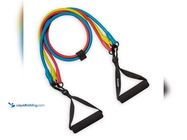 Lot 49-3563461 - OTY 2 - IGNITE BY SPRI 3 IN 1 RESISTANCE BAND 3 BANDS 2 HANDLES UP TO 60lB Model:759026718283 NEW
