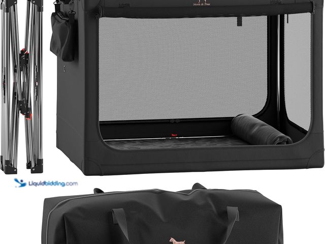 Lot 49-3565455 - Noah & Paw Collapsible Dog Crate 30 Inches, Large Dog Crate for Large Medium Breeds, Travel Kennel f...