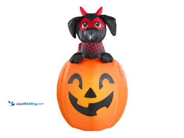 Lot 49-3538891 - Home Accents Holiday 4.5 ft. Animated LED AirBlown Rising Dog. UPC: 191245556671. Unused.