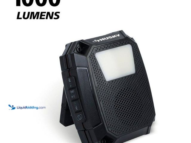 Lot 49-5543201 - Husky
1000 Lumens Rechargeable Utility Light with Bluetooth Speaker. Model # 91564. New