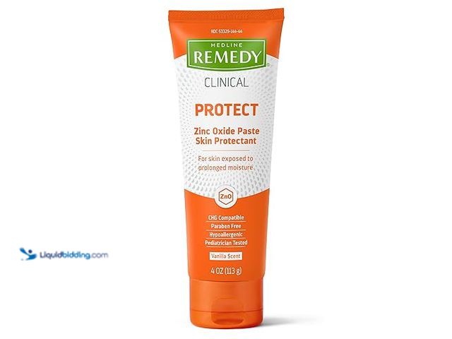 Lot 49-2006406 - (3-Pack) Medline Remedy Clinical Zinc Oxide Paste Skin Protectant (4 oz Tube), Vanilla Scent, Diaper...