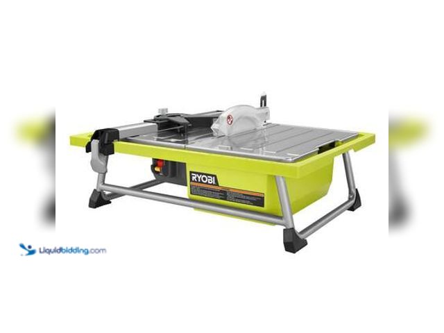 Lot 49-5544649 - RYOBI 4.8 -Amps 7 in. Blade Corded Tabletop Wet Tile Saw. Model # WS722. Used