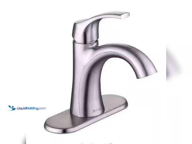 Lot 49-2001600 - Glacier Bay Arnette Single Handle Single Hole Bathroom Faucet in Brushed Nickel, Model # HD67958W-64...