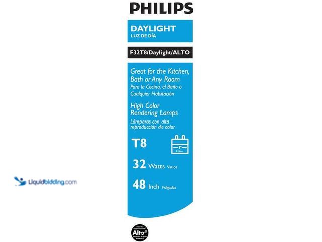 Lot 49-5476357 - Philips
32-Watt 4 ft. Linear T8 Type A Fluorescent Tube Light Bulb Natural Daylight (5000K) (10-Pac...