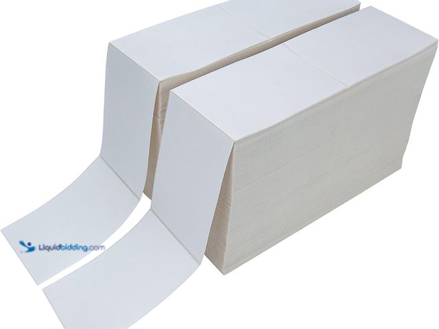 Lot 49-3563857 - L LIKED 6000 4x6 Thermal Shipping Labels Fanfold, Direct Thermal Printer Labels Compatible with Zebr...