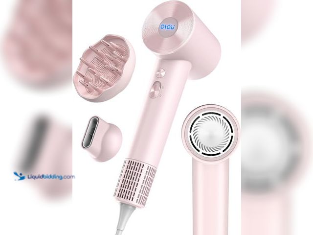 Lot 49-3527392 - Hair Dryer with Diffuser for Curly Hair, Negative Ionic Hairdryer, High-Speed Blow Dryer with 110, 0...