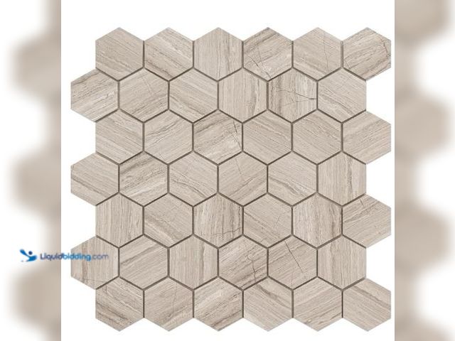 Lot 49-1517560 - 5-Sheet Peel and Stick Stone Tiles, Hexagon Peel and Stick Stone Backsplash 3D Marble Look Stick on ...