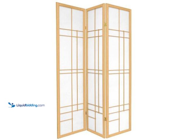 Lot 49-5483831 - Red Lantern 6 ft. Natural 3-Panel Room Divider. Model # CEUD-3P-NAT. Unused