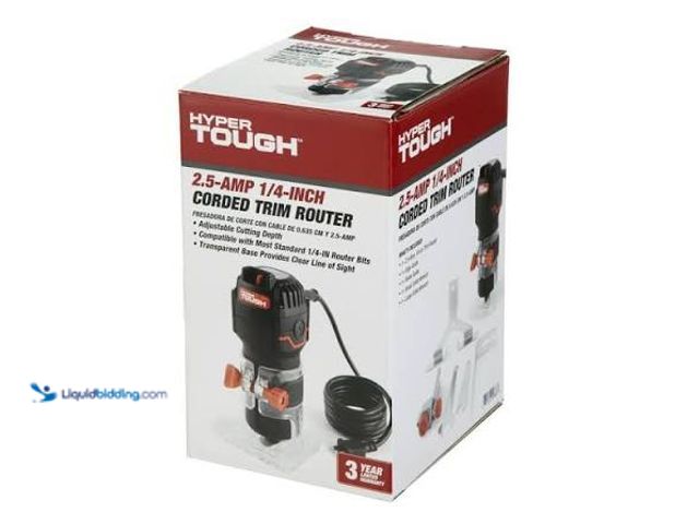Lot 49-5544028 - Hypertough 2.5 amp 1/4inch corded trim router. Model: AQ30005G. Unused