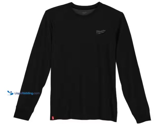 Lot 49-3431814 - Milwaukee Men's X-Large Black Cotton/Polyester Long-Sleeve Hybrid Work T-Shirt, Model # 604B-XL, Unu...