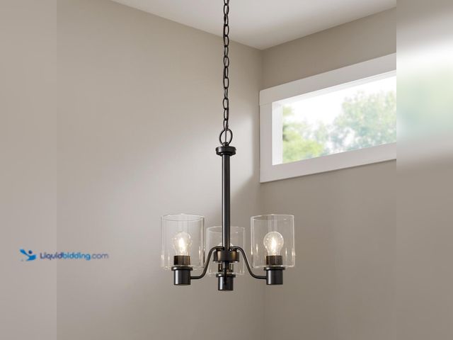 Lot 49-5447725 - Hampton Bay Castleford 3-Light Oil Rubbed Bronze Transitional Classic Chandelier for Dining Areas wi...