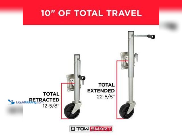 Lot 49-3564821 - TowSmart 1,000 lbs. Capacity 10 in. Lift Side Wind Swing Down Bolt On Trailer Jack. Model # 7286. Un...