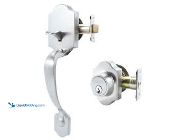 Lot 49-5461165 - TOLEDO Single Cylinder Satin Nickel Door Handleset. Model # V1600CO/CAUS15. Unused