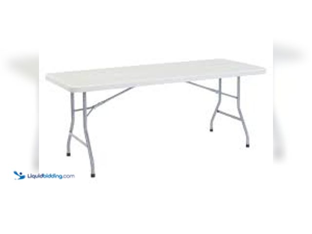 Lot 49-5488464 - National Public Seating 72 in. Grey Plastic Folding Banquet Table. Model # BT-3072. Unused