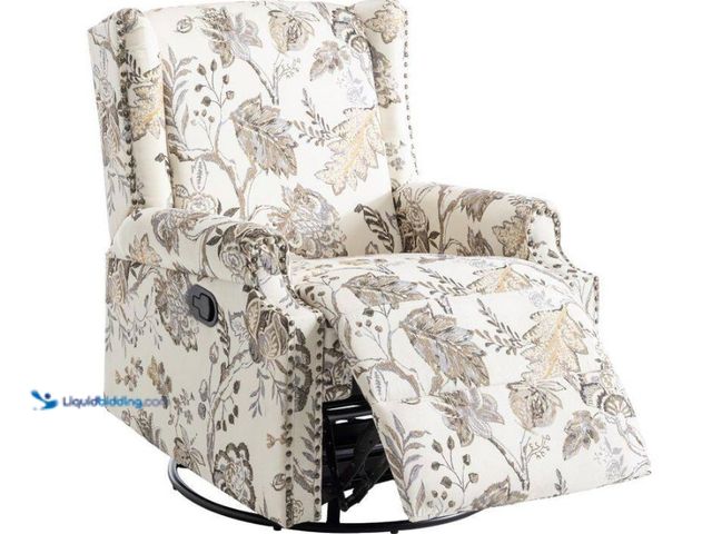 Lot 49-5538629 - Uixe
Plants Beige Linen Swivel Upholstered Metal Base Manual Recliner with Adjustable Footrest. Mod...
