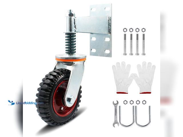 Lot 49-5488141 - Gate Casters, 6inch 360 Degree Rotation Spring Loaded Heavy Duty Fence Gate Wheel. Unused