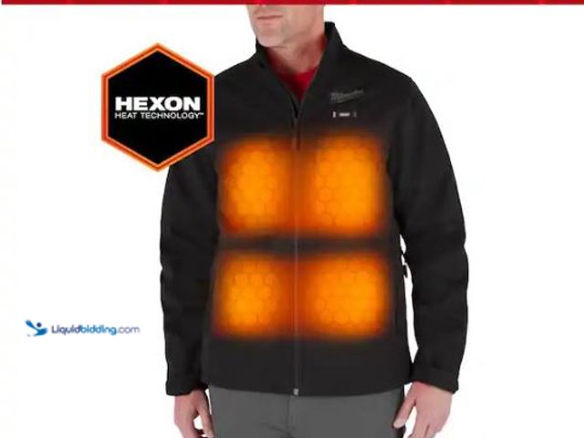 Lot 49-1569595 - Milwaukee Men's X-Large M12 12-Volt Lithium-Ion Cordless Tough Shell Black Heated Jacket with (1) 3....