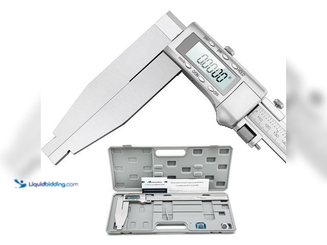 Lot 49-5545064 - 12 Inch Digital Caliper with 6" Long Jaw All-Metal Frame | 0.0005"/0.01mm Inch High Resolution, Larg...