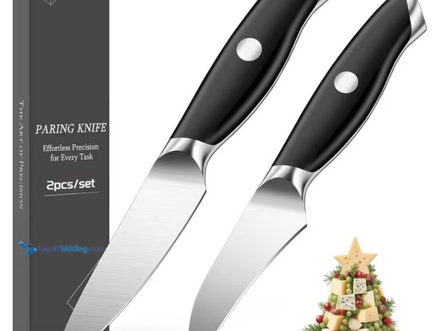 Lot 49-1975771 - 2pcs Multi Functional Paring Knives Set • Curved Peeling Knife &amp; Straight Fruit Cutter • Carbon ...