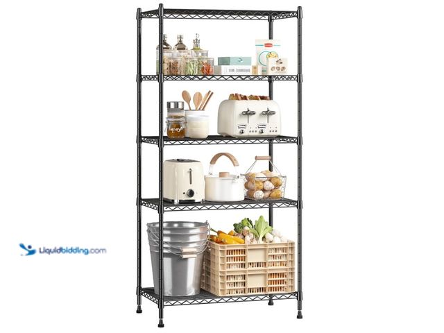 Lot 49-3472645 - 59.4" H x 21.5" W x13.6 D 5-Tier Storage Shelves 1010LBS Wire Shelving Adjustable Metal Shelving Uni...