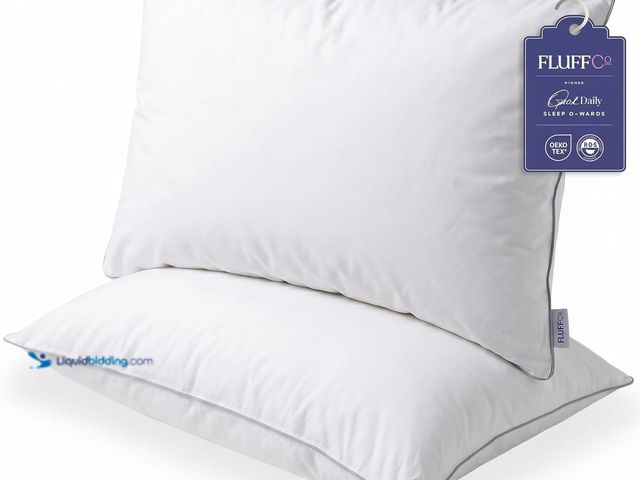 Lot 49-5552264 - FluffCo Down Alternative Bed Pillows - Standard/Queen Size, Soft (2 Pack). B09YVKPMWV. Unused.