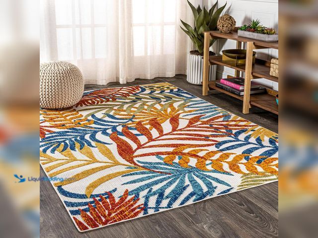 Lot 49-3566019 - JONATHAN Y
Tropics Palm Leaves Cream/Orange Indoor/Outdoor 5 ft. x 8 ft. Area Rug. Model # AMC100B-...