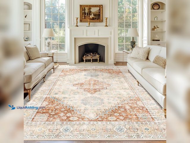 Lot 49-5482056 - MUJOO 8x10 Area Rugs,Washable Rugs for Living Room Dining Room Bedroom,Large Boho Throw Carpet,Non S...