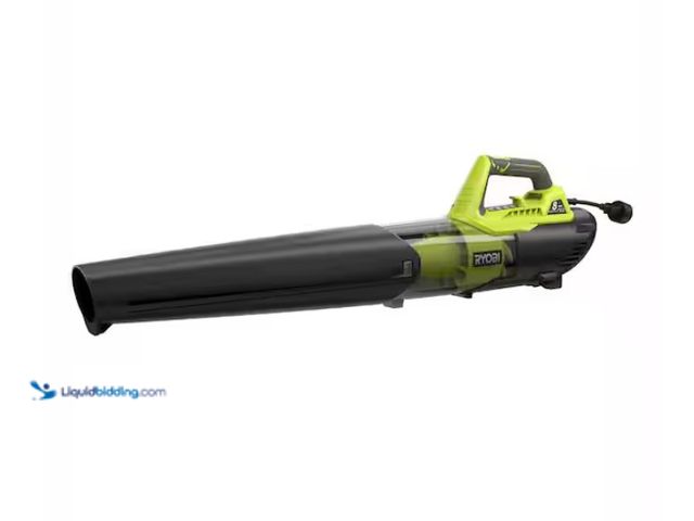 Lot 49-3471648 - RYOBI 135 MPH 440 CFM 8 Amp Corded Electric Jet Fan Leaf Blowerk, Model # RY421021, Slightly used, T...