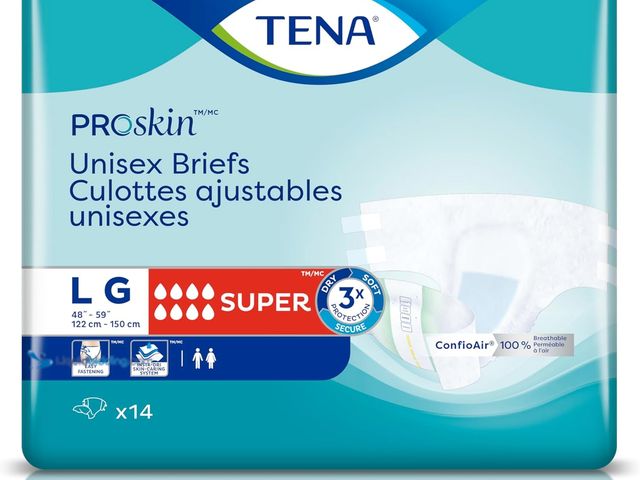 Lot 49-5406877 - (4) TENA ProSkin Unisex Adult Diapers with Tabs, Maximum Absorbency, Large, Unused.