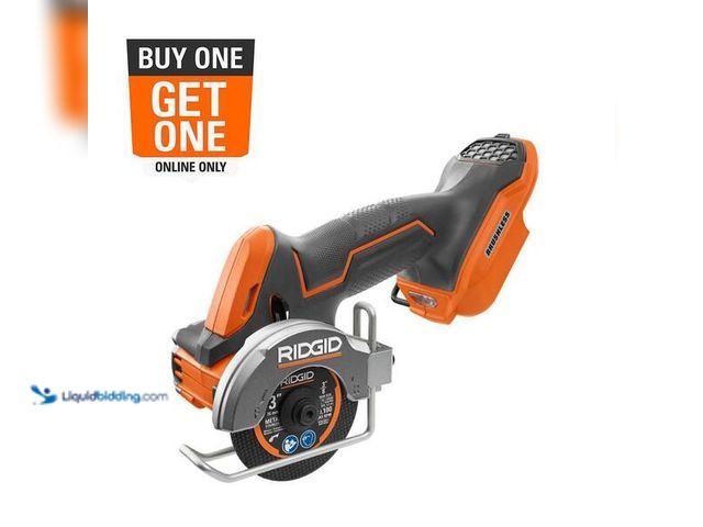 Lot 49-5452329 - RIDGID
18V SubCompact Brushless Cordless 3 in. Multi-Material Saw (Tool Only) with (3) Cutting Whee...