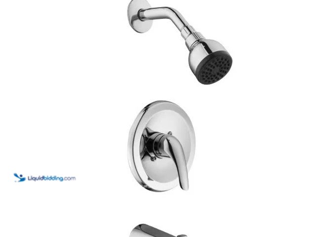 Lot 49-5412900 - Glacier Bay Aragon Single-Handle 1-Spray Tub and Shower Faucet in Chrome. Item is Unused NO HANDLE