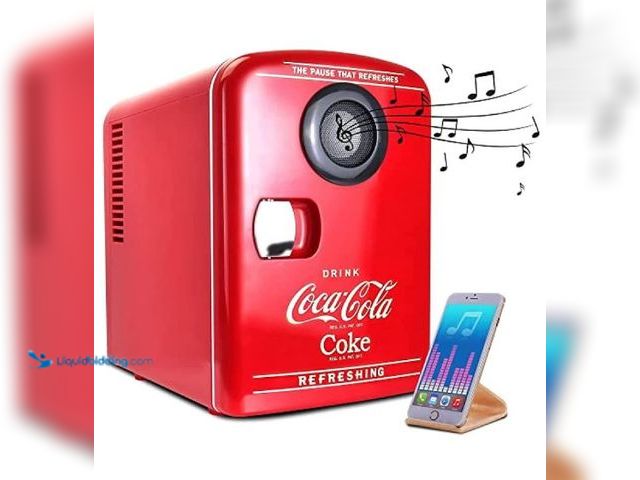 Lot 49-1558973 - Koolatron Mini Fridge Bluetooth - Portable Small Cooler for Bedroom Office Makeup Compact Beverage C...