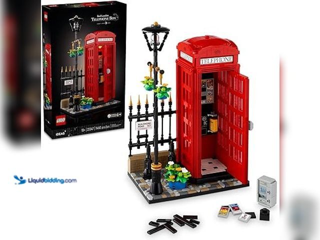 Lot 49-5448605 - LEGO Ideas Red London Telephone Box Model for Adults, London Phone Booth and Cell Phone Holder for B...