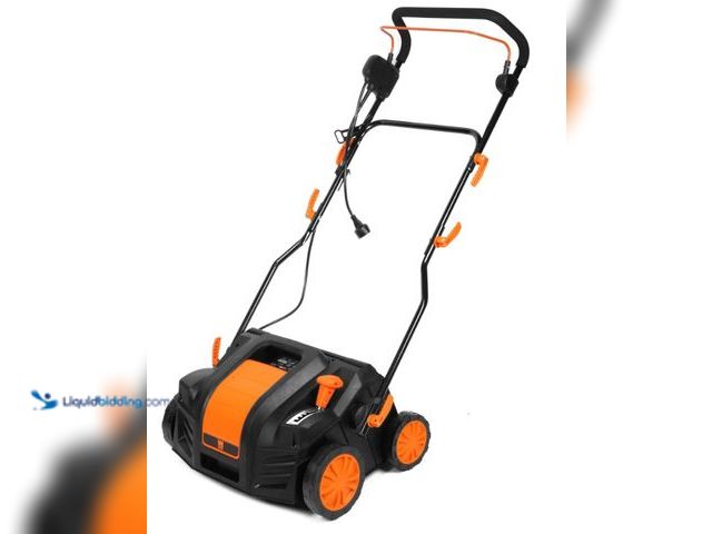 Lot 49-2004557 - WEN 16-Inch 15-Amp 2-in-1 Electric Dethatcher and Scarifier with Collection Bag, Model #DT1516  Ref#...