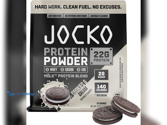 Lot 49-5396738 - (2.5 LB, Cookies & Cream) Jocko Fuel Mölk Whey Protein Powder - Keto, Probiotics, Digestive Enzymes,...