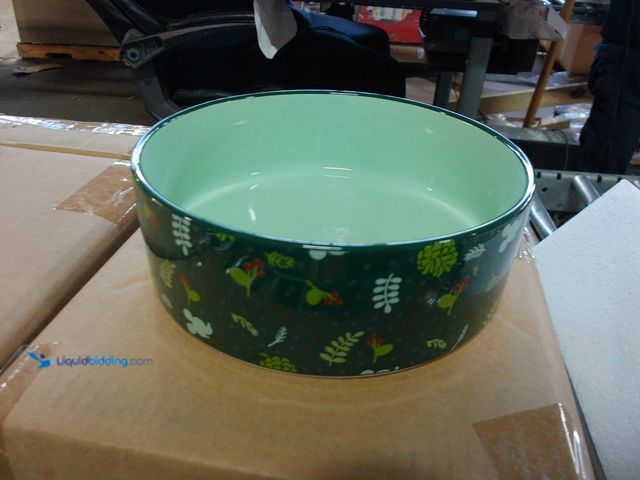 Lot 49-3471556 - (2) Mickey Mouse Holiday Ceramic Bowl 5 Cups, Green, Model# 280621, Unused.  Ref#LB RELIST