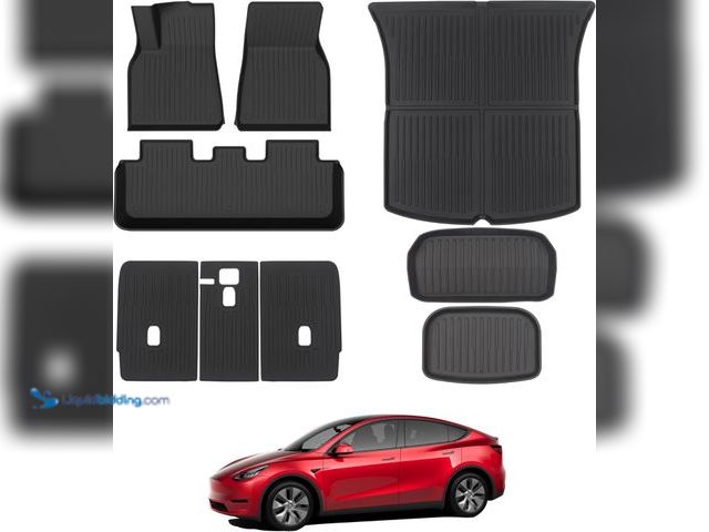 Lot 49-5409758 - Tesla Model Y Floor Mats for 2021-2024, 9PCS All Weather Full Set Cargo Liners Accessories, 3D TPE O...