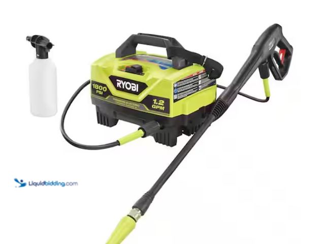 Lot 49-1567852 - RYOBI 1800 PSI 1.2 GPM Cold Water Corded Electric Pressure Washer, Model # RY141802, Unused, Tested ...
