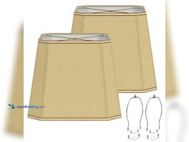 Lot 49-5476753 - YANSUN 11 in. Brown Geometric Metal Lampshade Large Bell Lamp Shade with 0.5 in. Neckless Fitter for...