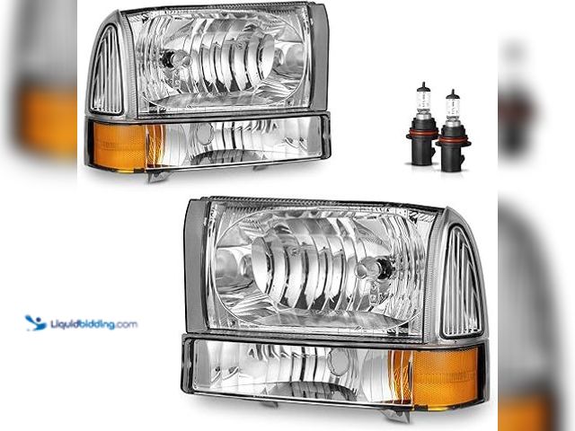 Lot 49-3430473 - Set of (2) KarSpareHub Headlights Assembly for 1999-2004 Ford Super Duty F250 F350 F450 F550,for 200...