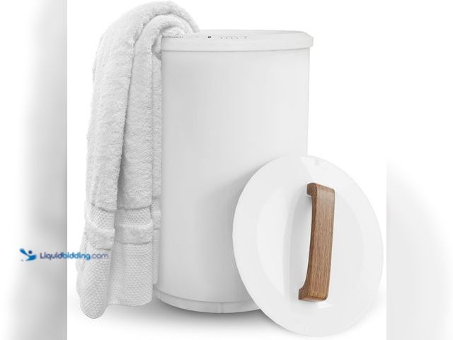 Lot 49-5487462 - SAMEAT Heated Towel Warmers for Bathroom - Large Towel Warmer Bucket, Wood Handle, Auto Shut Off, Fi...