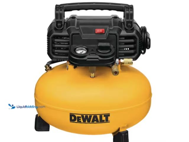 Lot 49-1516482 - DEWALT 6 Gal. 165 PSI18-Gauge Brad Nailer and Heavy-Duty Pancake Electric Air Compressor Combo Kit, ...