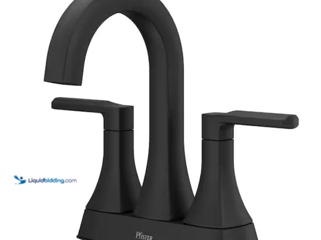 Lot 49-1567488 - Pfister Vaneri 4 in. Centerset Double Handle High Arc Bathroom Faucet in Matte Black, Model # LF-048...